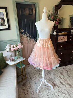 Multi colored pastel petticoat.